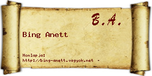 Bing Anett névjegykártya