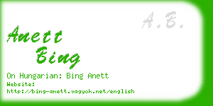 anett bing business card